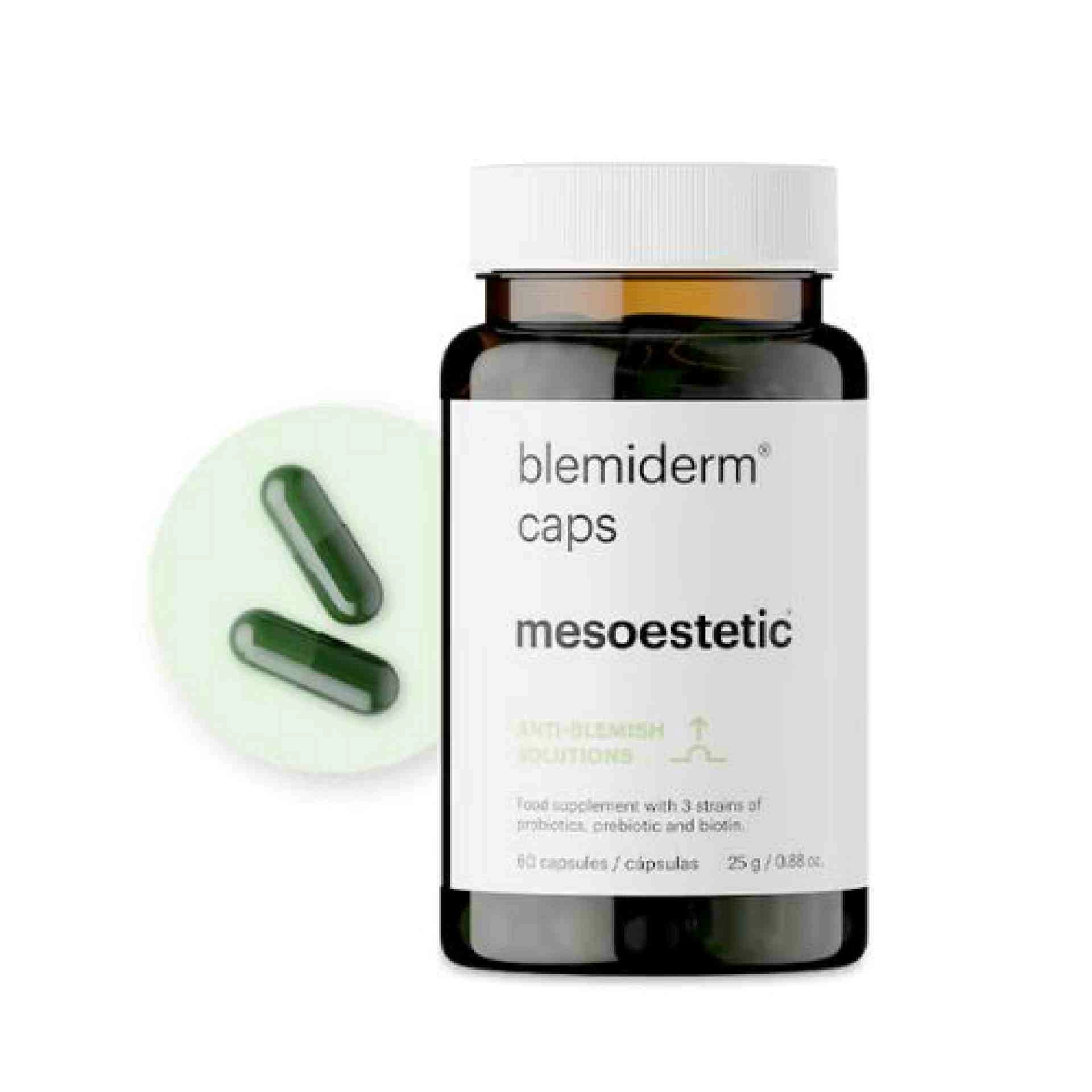 Blemiderm caps | Nutricosmética para pieles acnéicas 60 capsulas  - Anti-blemish solution - mesoestetic ®