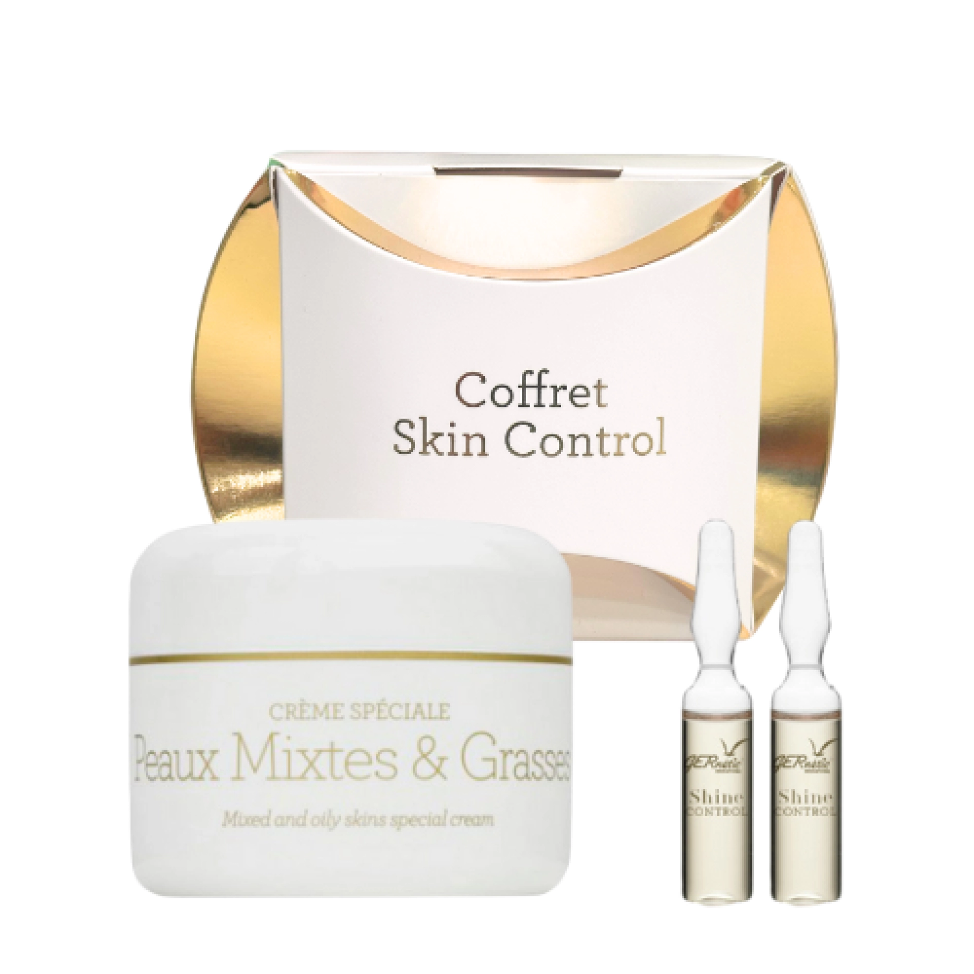 Box Skin Control | Pack para piel mixta y grasa | Crème Peaux Mixtes et Grasses 50ml + Shine Control 2x1ml - Gernétic ®