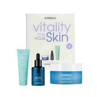 Kit Vitality for your Skin | Pack Revitalizante: Crema 50ml + Nº50 Elixir + Melting Scrub 75ml - Montibello ®