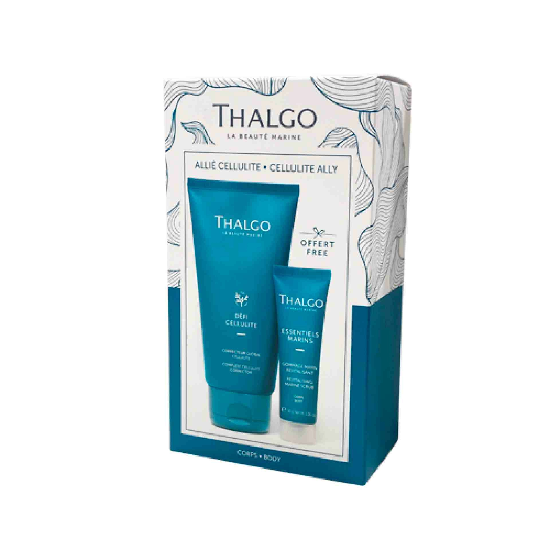 Pack Allié Cellulite | Correcteur Global Cellulite 200ml + Gommage Marin Revitalisant 30g - Défi Fermeté - Thalgo ®