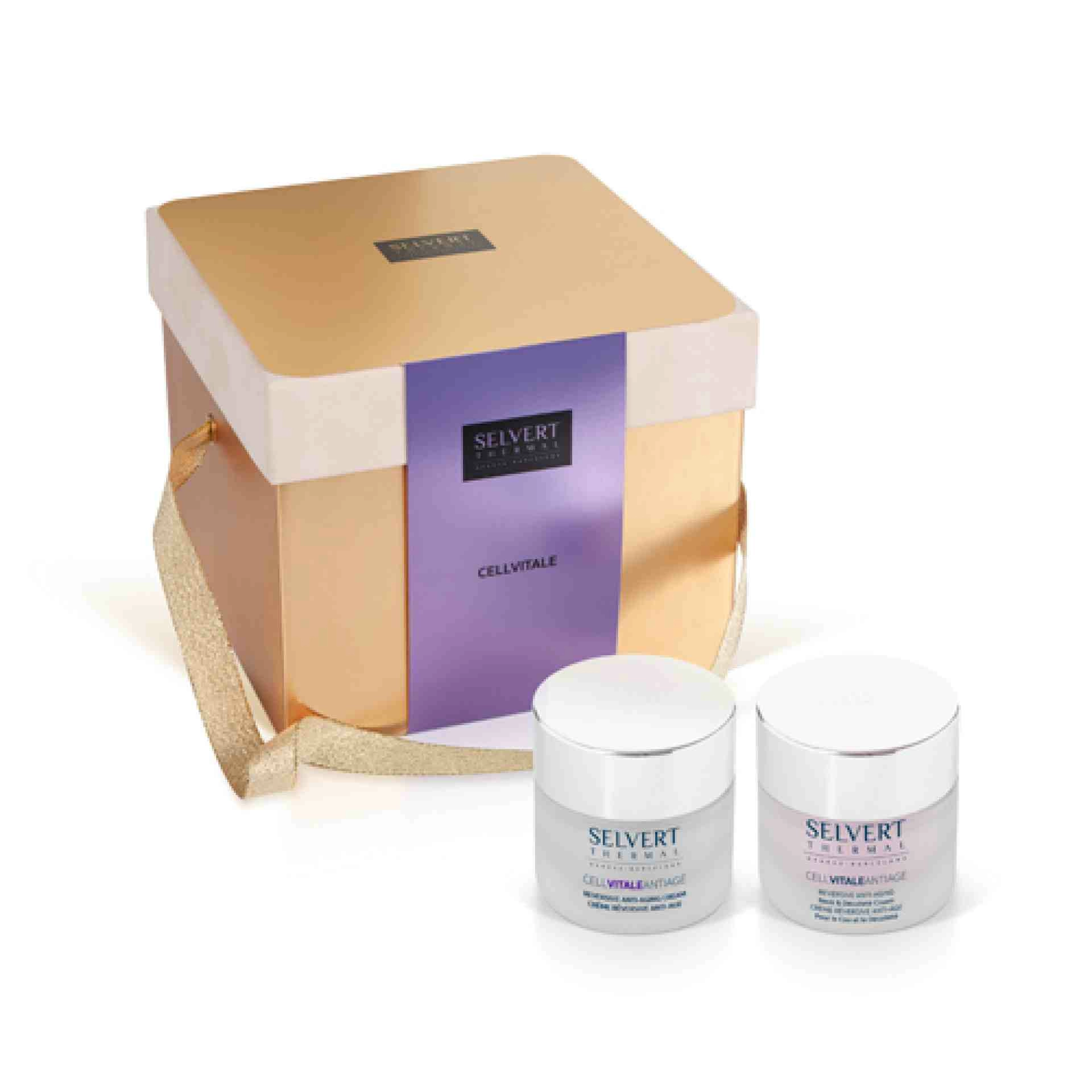 Pack Navidad Cellvitale | Crema Facial 50 ml + Crema Cuello y Escote 50 ml - Cell Vitale Anti-Age - Selvert Thermal ®