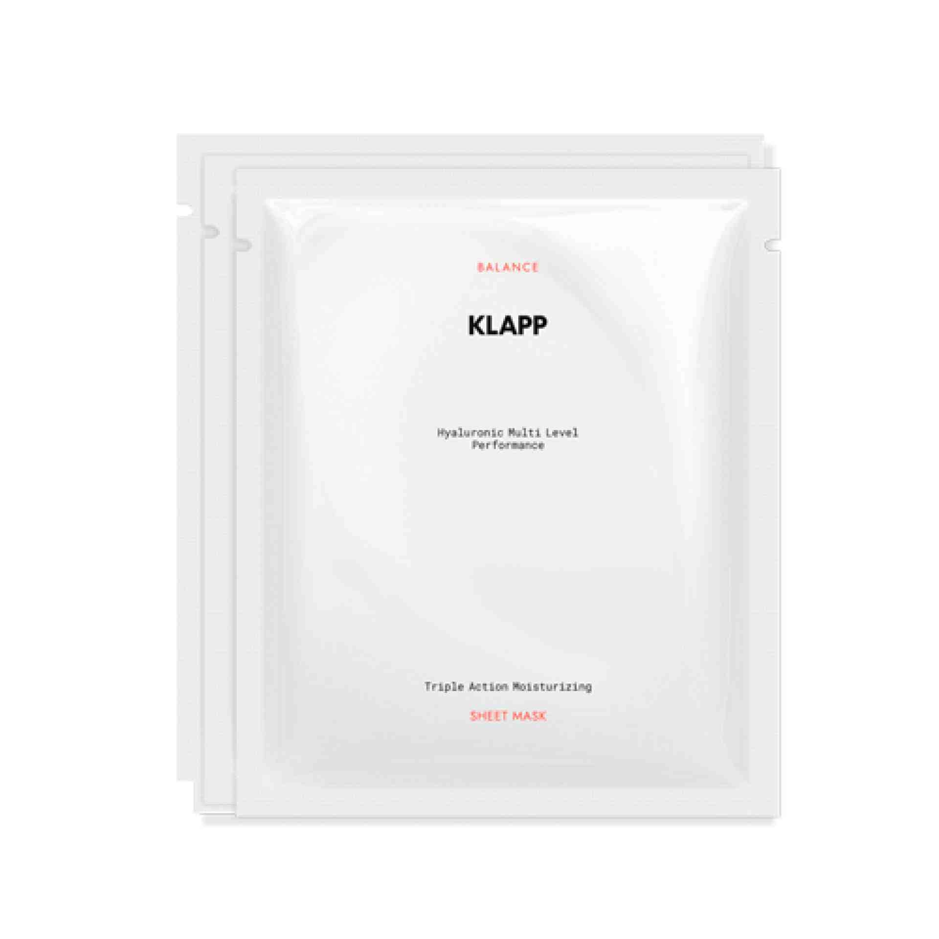 Sheet Mask | Mascarillas faciales hidratantes 3 ud - Balance Hyaluronic Multi Level Performance - Klapp ®